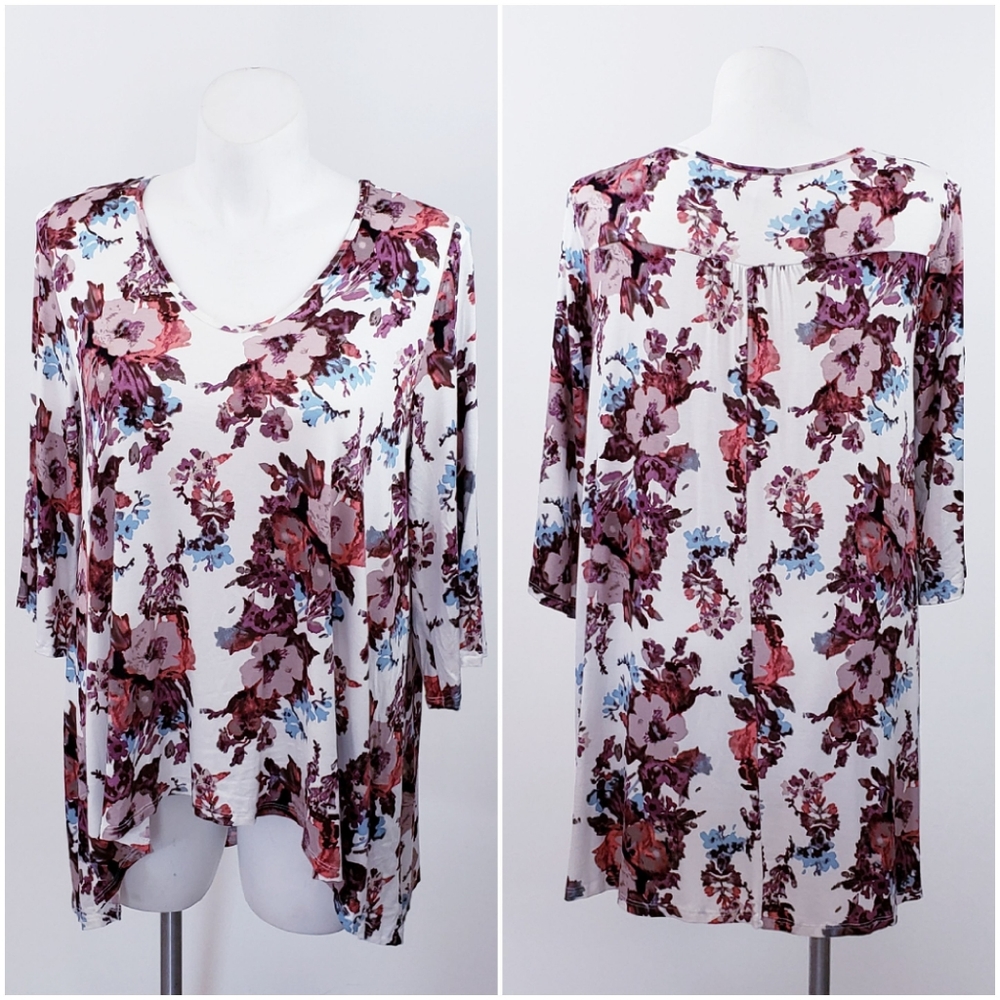 💥3for$20💥 Plus size ivory floral top